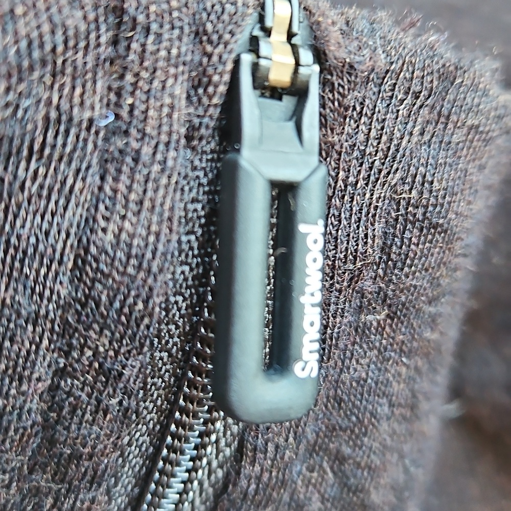 Smartwool Dark Brown Quarter Zip Mock Neck Sweater M - Picture 3 of 7